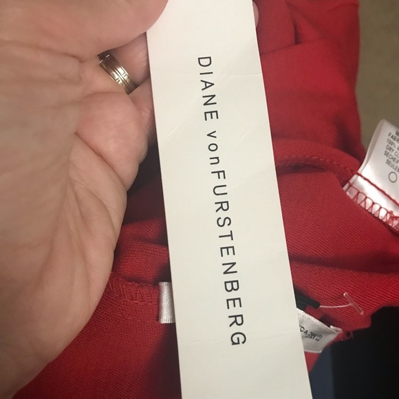 Diane Von Furstenberg 100% Wool Red Midi Dress - Picture 8 of 8